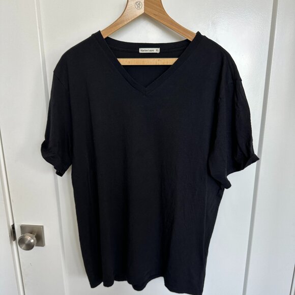 Marine Layer Men's XL Black V-Neck T-Shirt - Picture 1 of 3